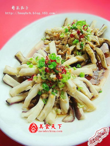 把茄子做成了花儿来吃-菊花茄子