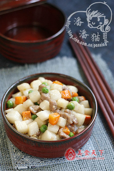 山药牛肉粒