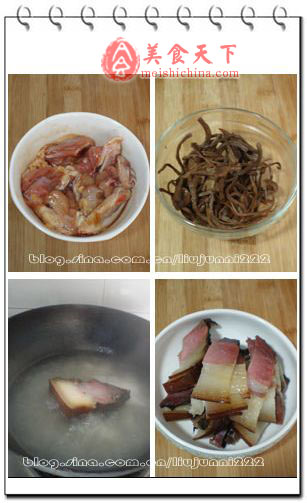 家的味道：腊肉蒸鸡