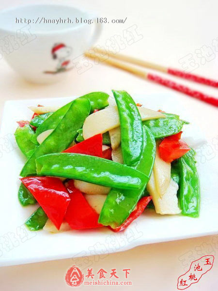营养菜-鲍菇炒荷兰豆