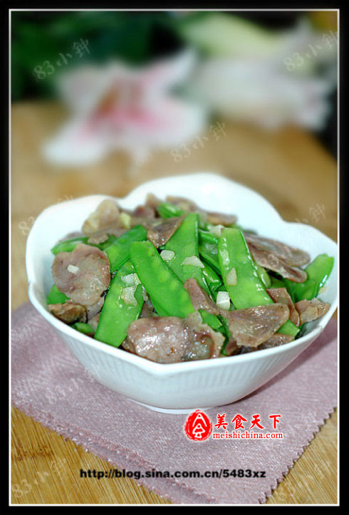 腊肠炒荷兰豆