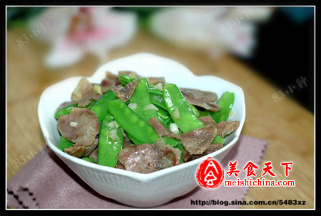 腊肠炒荷兰豆