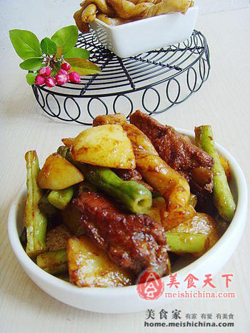 排骨豆角粘卷子