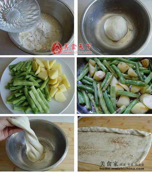 排骨豆角粘卷子